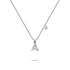 Solid 925 Sterling Silver Initial Crystal Personalised Alphabet Letter Necklace Silver